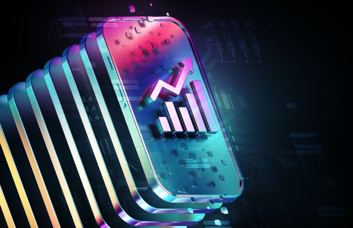 Animation Of Business Growth Chart On A Smart Phone