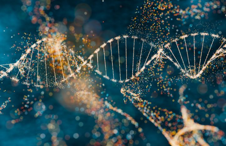 DNA Helix With Sparkling Effects