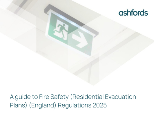 The front cover of our guide to the new fire safety regulations