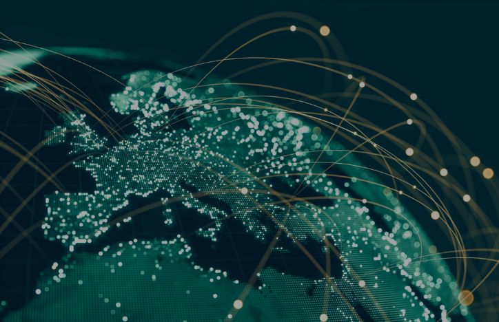 World Map With Abstract Data And Connections