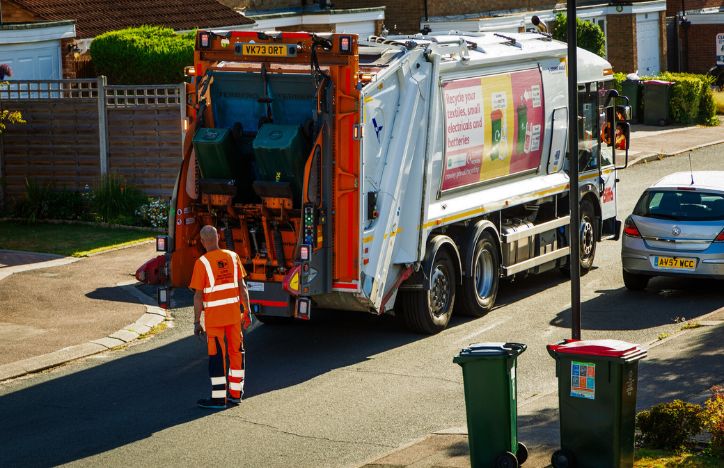 Waste Collection On UK Residential Street