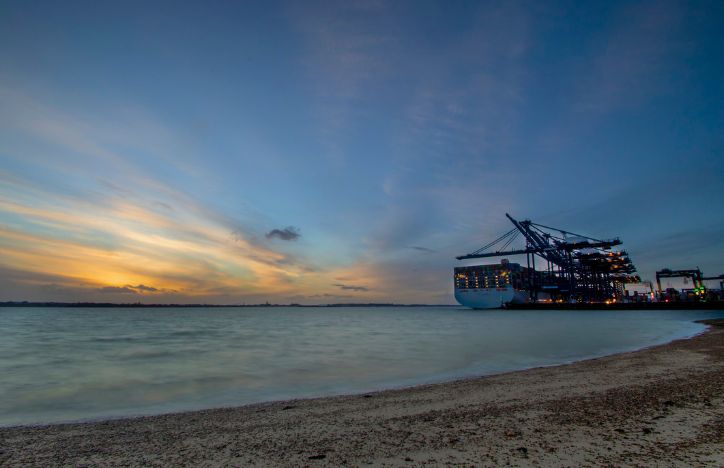 A UK Port At Sunset