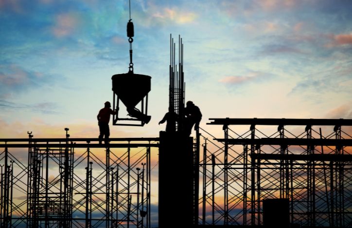 Silhouette Of Construction Workers