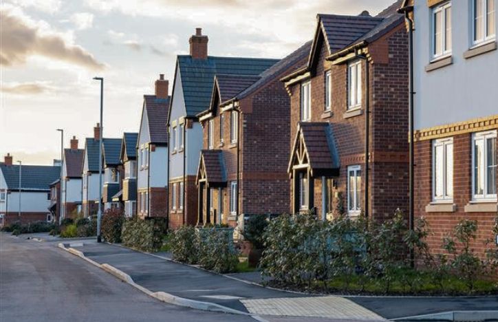 A Row Of New Build Houses