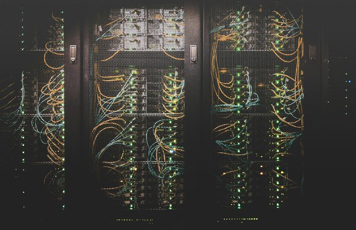 Close Up Of Cables In A Data Centre