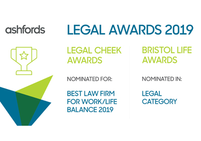Ashfords LLP shortlisted for two prestigious legal awards