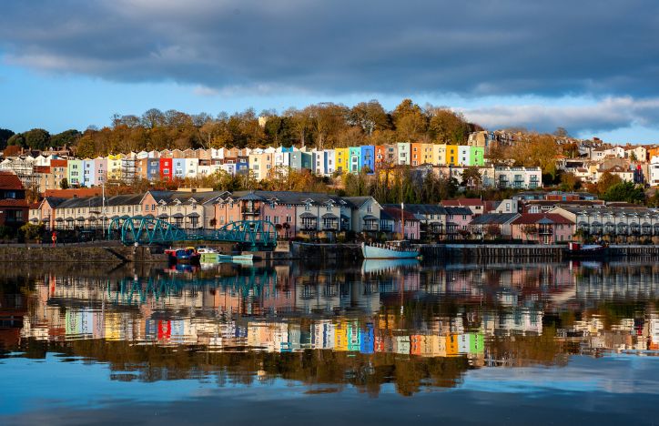 Bristol Harbour And Colourful Houses