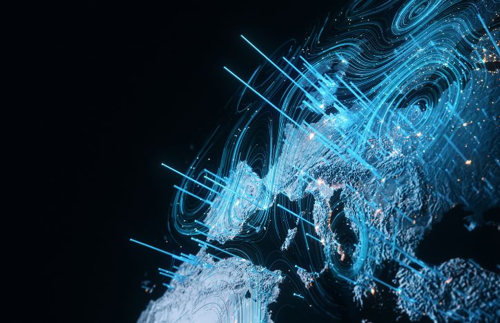 Data And Trends Emerging Over Europe Map