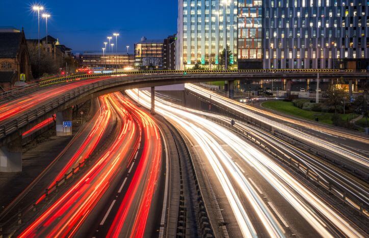 Long Exposure Of Traffic In The UK