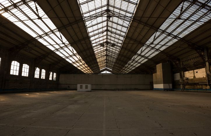 Interior Of An Old And Empty Warehouse
