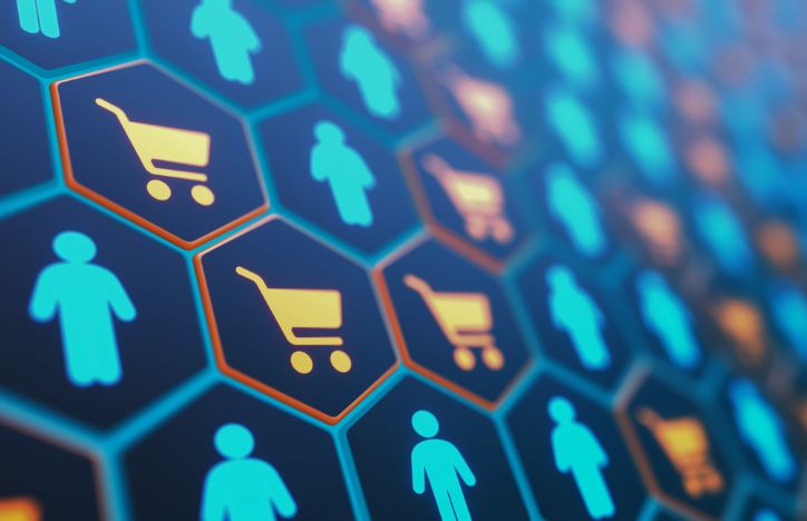 Animated People And Shopping Trolley