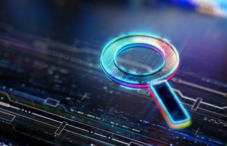 Investigation Concept Magnifying Glass Over Data And Code