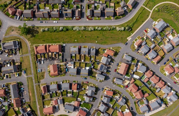 Aerial View Of UK Property