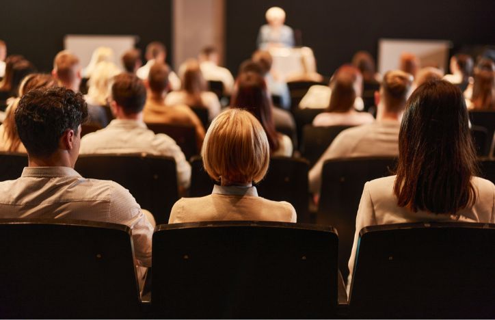 View Of A Packed Crowd At A Conference