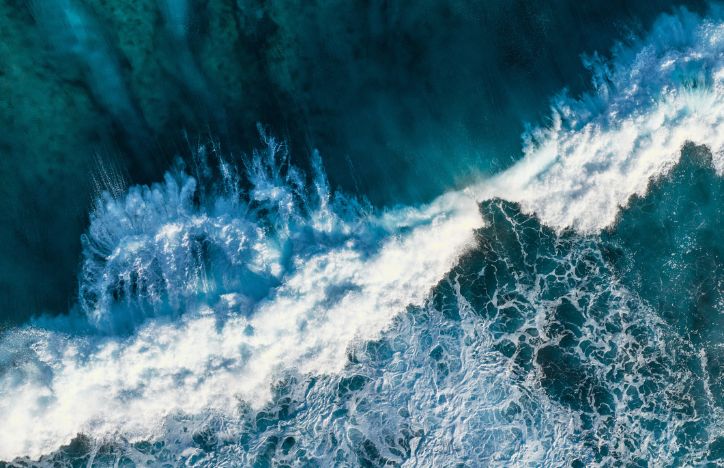 Birdseye View Of Waves In The Ocean