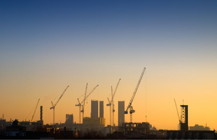 Skyline With Cranes