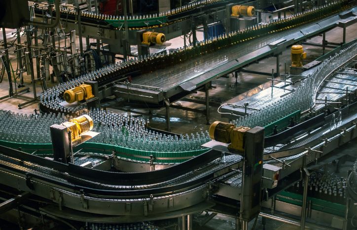 Bottles On A Production Line