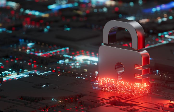 Cyber Attack Concept A Padlock Disappearing