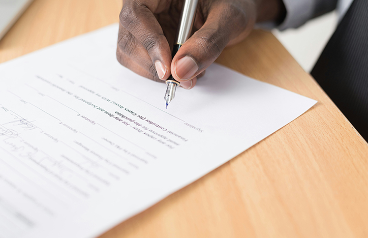 Signing A Document