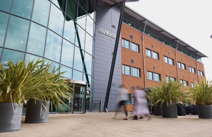 Ashfords Exeter Office Entrance With People Entering The Building