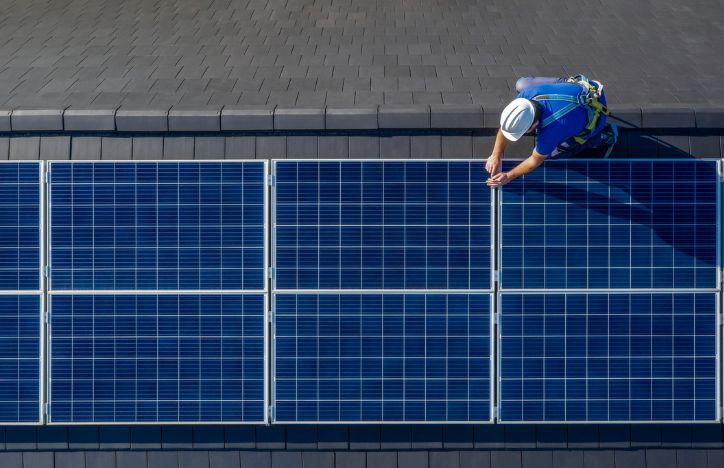Engineer Installing Solar Panels
