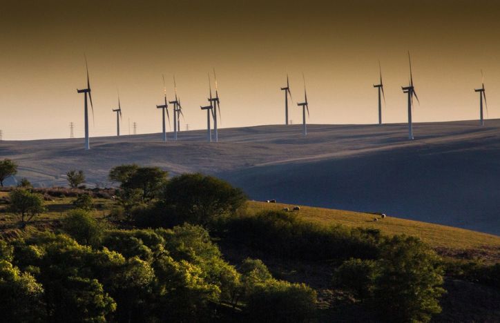 Wind Turbines In Welsh Countryside