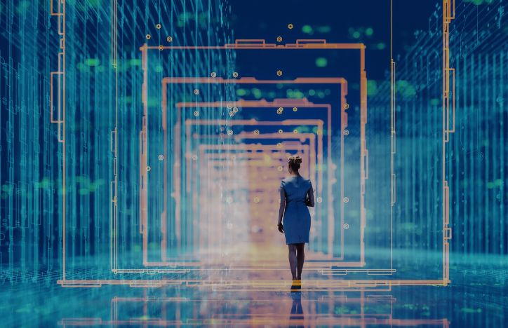 Woman In Virtual Data Room (1)