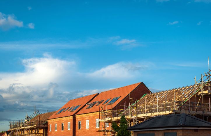 Row Of Houses Under Construction
