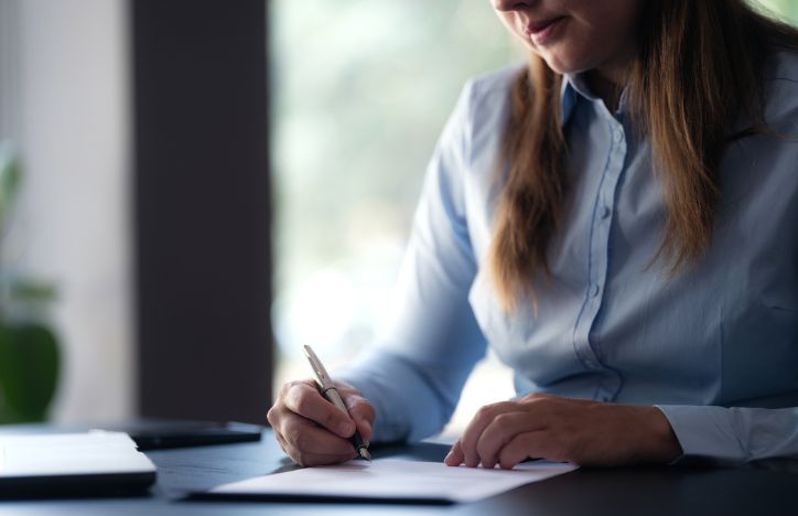 Business Person Signing A Document