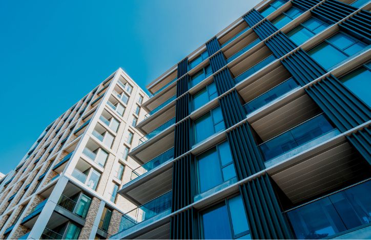 Looking Up At A Block Of Flats