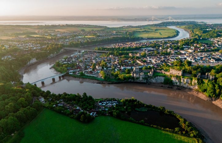 Aerial View Of Chepstow = Wales